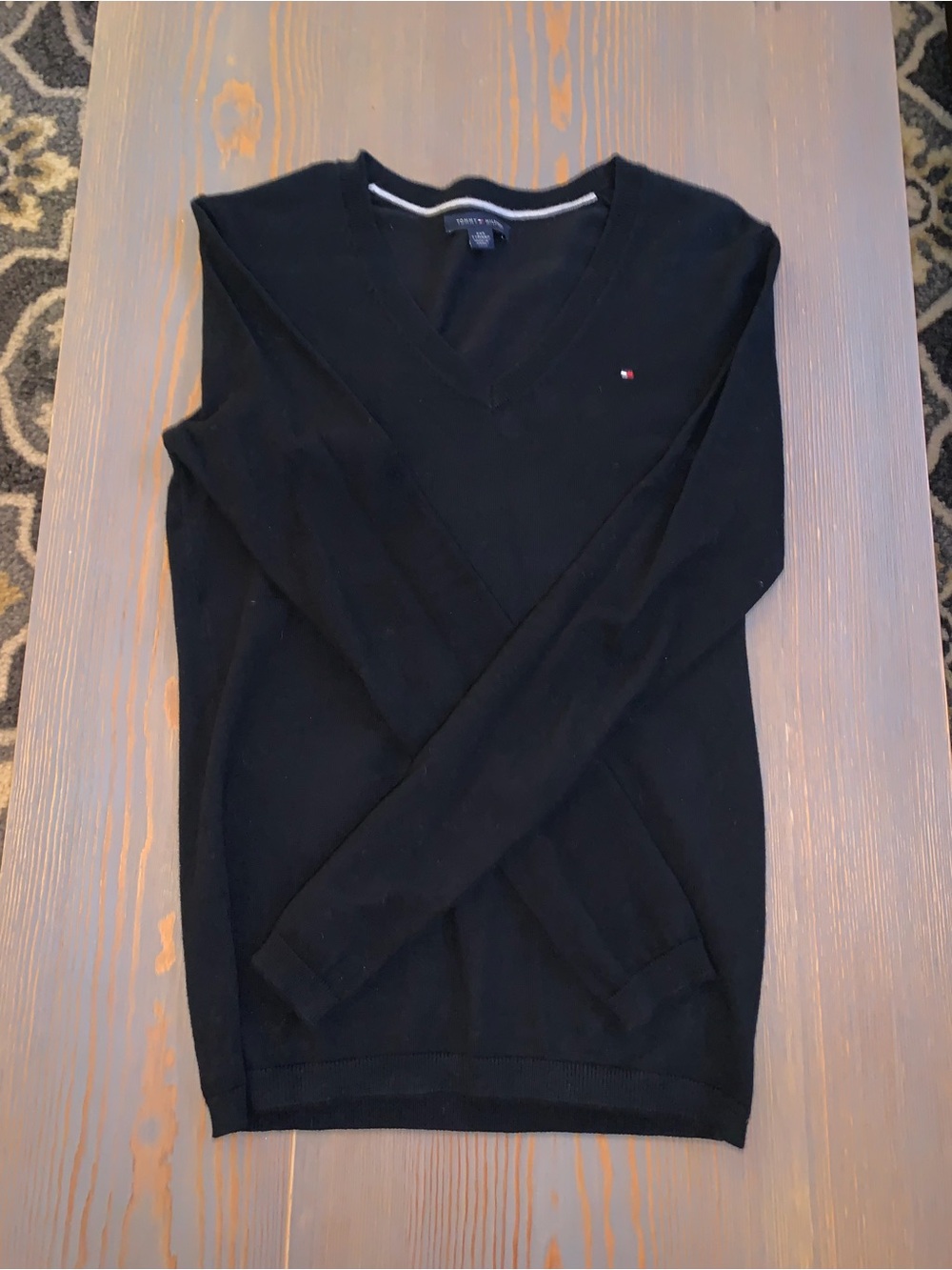 Women’s Tommy Hilfiger Black V-Neck Pullover Sweater